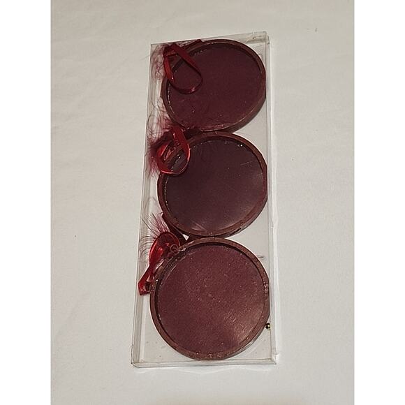 Winter Wonder Lane Festive Bloom Decorative Ornaments Burgundy 4" Round Glitter - Picture 4 of 4